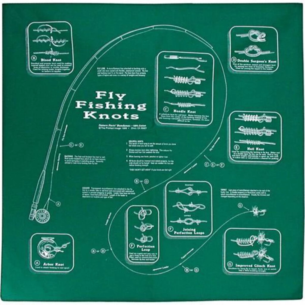 The Printed Image Fly Fishing Knots Bandana 3 The Printed Image Fly Fishing Knots Bandana