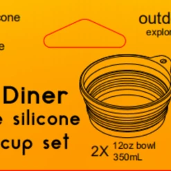 Outdoor Element Double Diner Collapsible Silicone Bowl & Cup Set