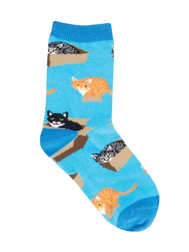 SockSmith Kids' "CAT IN A BOX" SOCKS 3 SockSmith Kids' "CAT IN A BOX" SOCKS
