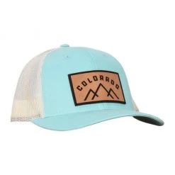 Classic State Hats/Headbands Colorado Mountains Leather Patch Snapback