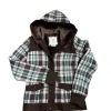 Fox Girls Wool/Fleece Hooded Button Front Plaid Jacket