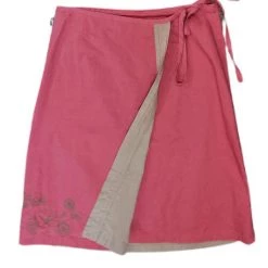 Horny Toad Women Reversible Wrap Around 100% Cotton Skirt With Embroidery