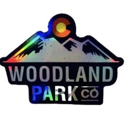 Colorado GearLab Woodland Park Cut-Out Sticker (Holographic Blue) Stickers/Patches
